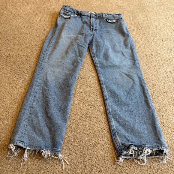 Agolde Jeans Kye Mid Rise Straight Crop Boho Distressed #A9100B-3026 Size 31 - Picture 5 of 15